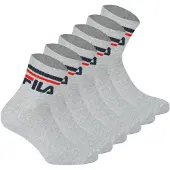 FILA Unisex Socken, 6 Paar Quarter - Kurzsocken, Sport, Logo-Bund, uni