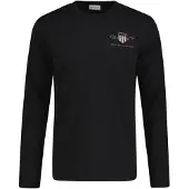 Gant für Herren. 2004058 Medium Archiv Shield T-Shirt schwarz (M), Lässig, Baumwolle, Langarm