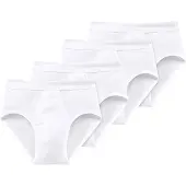 Schiesser Herren Slips 4er Pack - Feinripp, Sportslip, Cotton Essentials