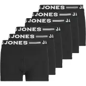 Jack & jones Boxershorts "Boxershort SENSE TRUNKS 6 PACK JNR NOOS 6er Pack", Jungen, Gr. 128, schwarz, Obermaterial: 95% Baumwolle CO. 5% Elasthan EL., Unterhosen Boxershorts