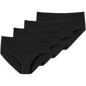 Schiesser Damen Slip 4er Pack - Midi-Slip, Cotton Stretch, uni