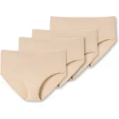 Schiesser Damen Slip 4er Pack - Midi-Slip, Cotton Stretch, uni