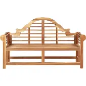 Beliani Gartenbank Hellbraun Akazienholz 196 cm mit Armlehnen und Rückenlehne Rustikal Landhaus Stil 3-Sitzer Holzbank Sitzbank Outdoor Außenbereich
