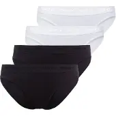 Skiny Slip "Slip 4er Pack", Damen, Gr. 38, schwarz (schwarz, weiß), Obermaterial: 100% Baumwolle CO., Unterhosen Slip