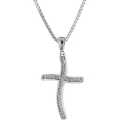 Trendor 75599 Kreuz-Anhänger 20 mm mit Halskette für Frauen Silber 925
