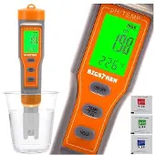 Bigstren 23534 Digitales Wasserqualitätsmessgerät mit LCD-Display, 4-in-1