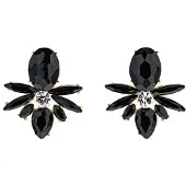 Steuer Modeschmuck Ohrstecker Ohrstecker mit Glassteinen schwarz/gold