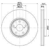 Hella Bremsscheibe LEXUS 8DD 355 112-861 4351622010,4351630020 Bremsscheiben,Scheibenbremsen