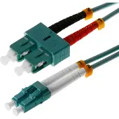 Helos LWL Patchkabel OM3 Duplex 3,0mm LC-SC 50/125µm aqua 2m LSZH