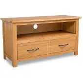 vidaXL TV-Schrank 90x35x48 cm Massivholz Eiche