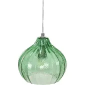 Beliani Hängeleuchte Smaragdgrün Glas Glockenform 1-Flammig Runder Schirm Kugelform Pendelleuchte Retro-Design Schlaf- u. Wohnzimmer Ausstattung