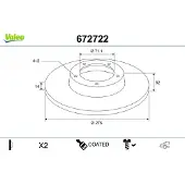 Valeo Bremsscheibe [Hersteller-Nr. 672722] für Citroën