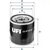 Ufi Hydraulikfilter, Automatikgetriebe 2340900 119mm für Ford GM Volvo MITSUBISHI