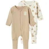 Name it Schlafoverall "NBNNIGHTSUIT 2P ZIP FF JET BEAR NOOS" Packung, 2 Stk.