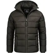 Arctic Seven Herren Steppjacke wind- und wasserabweisende Winterjacke mit Kapuze Dunkelgrau