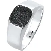 KUZZOI Ring Basic Siegelring Herren Quadrat Matt 925 Silber Kuzzoi Silber
