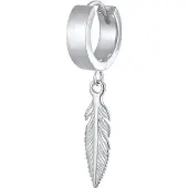 KUZZOI Ohrringe Creole Feder Scharnier Single 925 Silber Kuzzoi Silber