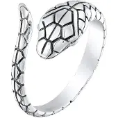 KUZZOI Ring 925 Sterling Silber Schlange in Schwarz | Gr.: 66
