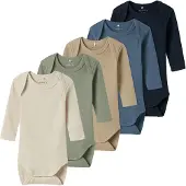 Name it Solid Rib Langarm-body 5 Einheiten