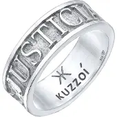 KUZZOI Ring Herren Bandring Schriftzug 925 Silber Kuzzoi Silber