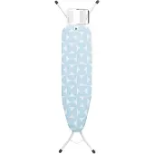 Brabantia 218729, Bügelbrett in Originalgröße, Baumwolle, Dampfbügeleisen, Weiß, Muster, Blau, Weiß