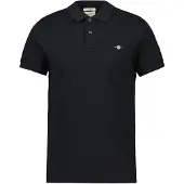 Gant Herren Slim Shield Pique Polohemd Schwarz XL