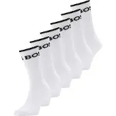 BOSS Businesssocken "6P QS Stripe CC", Herren, Gr. 39-42, weiß (weiß_100), Baumwollmischung, unifarben, elastisch, Socken Businesssocken, mit Schriftzug