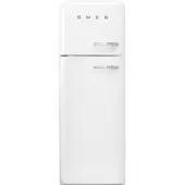Smeg FAB30LWH5 Freistehende KÃ1/4hl-/Gefrierkombi, 2 TÃ1/4ren, Weiß, 222 l Nutzinhalt KÃ1/4hlteil, 72 l Nutzinhalt Gefrierteil, 60,1 cm Breite, 4 Sterne, 37 dB Geräuschemissionen, Inverter-Motor