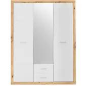 Die Möbelfundgrube Storck 151cm 3 Türen und 2 Schubladen mit Spiegel - Artisan Eiche/Weiß