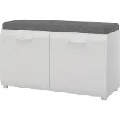 Die Möbelfundgrube Garderobenbank weiß hochglanz - 96 cm - MERANO