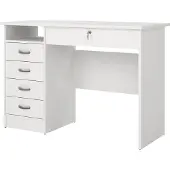 Dmora Schreibtisch - Weiß 48.5x109.3x75.6h cm