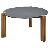 Brafab Domino Loungetisch Antrazit-Natur Durchm. 70 H41 cm 7393260058748