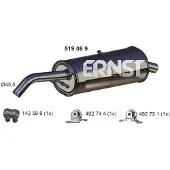 ERNST 519069 Endschalldämpfer für CITROËN C3 I Schrägheck (FC, FN) Auspuff