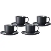 Ritzenhoff & Breker Tasse "Kaffeetassen mit Untertassen Jasper 240 ml 4er Set", schwarz, 8 tlg., Keramik, Trinkgefäße, Tasse