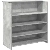 vidaXL Empfangstheke Betongrau 100x50x103,5 cm Holzwerkstoff
