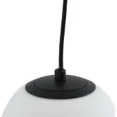 LUCANDE Hängelampe Bidolo, schwarz, Glas, Ø 15 cm, IP44