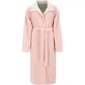 Vossen Bademantel "Andorra, ideal für Sauna & Spa, Hotelbademantel, Morgenmantel" Gr. M, rosa (pearl skin, ivory), L:125cm, Baumwoll-Mix, Hausmäntel, Bademantel, Stehkragen