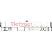 METZGER Autoteile Bremsschlauch [Hersteller-Nr. 4111843] für Peugeot, Opel, Citroën, Vauxhall