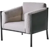 Brafab Gartensessel Delux von aus Edelstahl und Stoff, modern mit Kissen, schwarz-beige