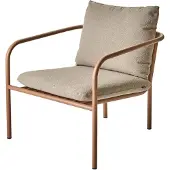 Brafab Gartensessel Bendt mit Kissen aus Aluminium und Teddy-Olefin, skandinavischer Stil, Peach Beige, Outdoor geeignet