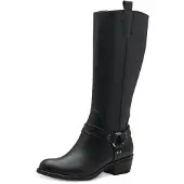 Marco Tozzi Damen Stiefel Western Cowboy Boot mit Zierriemen 2-25503-43, Größe:36 EU, Farbe:Schwarz