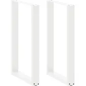 vidaXL Bartischbeine U-Form 2 Stk. Weiß 60x(90-91) cm Stahl