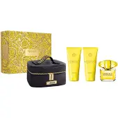 Versace – Yellow Diamond Geschenkset EDT 90 ml, Körperlotion 100 ml, Duschgel 100 ml und Kosmetiktasche 90 ml