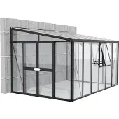 Pergart Vitavia, Aktionsangebot (inkl. 100 Euro Zubehör): Anlehn-Gewächshaus "Helena 10200", schwarz, 10,2 m², 3 mm ESG, 10 mm HKP