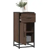 vidaXL Sideboard Braun Eichen-Optik 35,5x35x76 cm Holzwerkstoff Metall