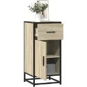 vidaXL Sideboard Sonoma-Eiche 35,5x35x76 cm Holzwerkstoff und Metall