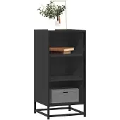vidaXL Sideboard Schwarz 35,5x35x76 cm Holzwerkstoff und Metall