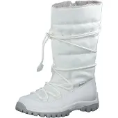 s.Oliver Mädchen Winterstiefel weiß mit Zierschnürung und Reißverschluss 34