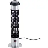 Beliani Heizstrahler Kurz Elektrisch Schwarz mit Silber aus Aluminium 800 Watt Balkon-Zubehör Modern