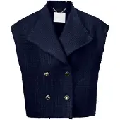 Rich & royal Boucle Waistcoat Oversized Midnight Blue Größe: 38 | Gilets Outlet | Damen | Blau